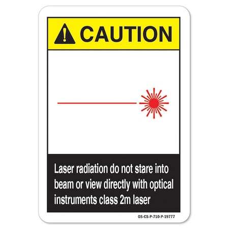 Signmission OSHA Sign, Laser Radiation Do Not Stare Into Beam, 10in X 7in Aluminum, 7" H, 10" W, Landscape OS-CS-A-710-L-19777